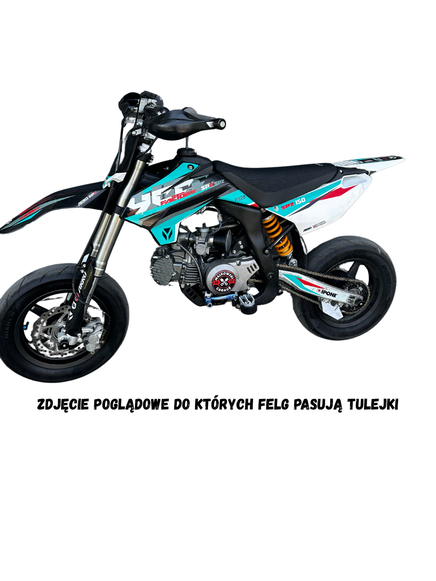 Tulejki dystansujące do kół pitbike MRF i YCF - czarne odlewy MKG CUSTOM KPL