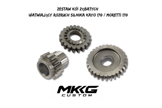 Zestaw kół zębatych uławiający rozruch silnika kayo 170 / moretti 170